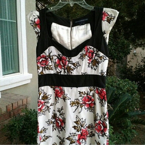 French Connection Floral Mini Dress - Black and Red - Picture 2 of 8